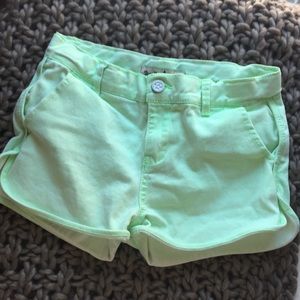 Light green shorts